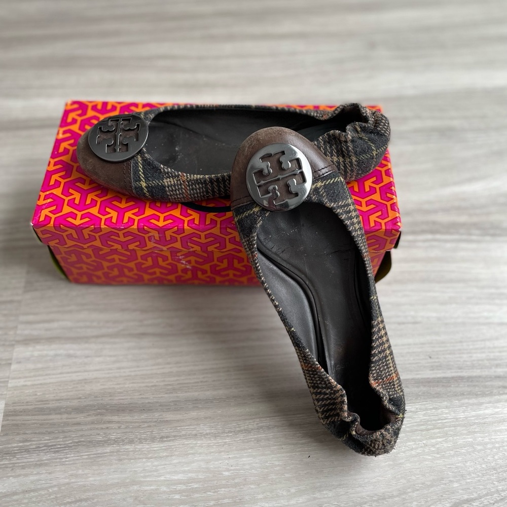 Tory Burch Plaid Flats
